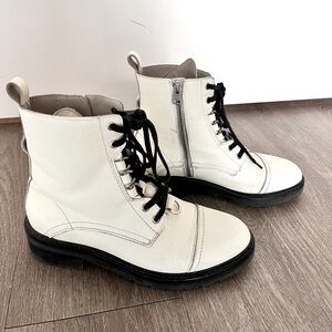AllSaints White Combat Boots